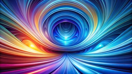 Abstract blue background with wide-angle shapes and colors