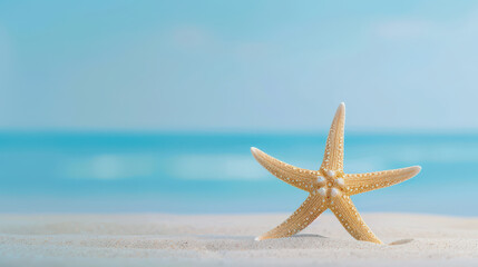 Fototapeta na wymiar Coastal Serenity: Starfish on Sandy Beach 