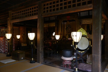 愛宕念仏寺　本堂の内部　京都市右京区嵯峨