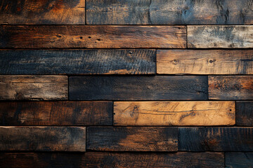 Brown wooden old boards, fence. Design template for backgrounds, backdrops and wallpapers. Beautiful rustic wood, teak, wenge with space for text