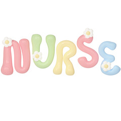 3D Groovy Retro Pink Nurse illustrations