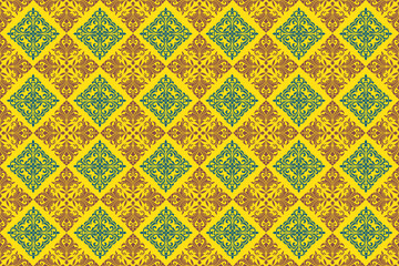 Thai damask seamless pattern. Design for textile, fabric, clothing, wallpaper, wrapping, cushion art ornament and decoration.