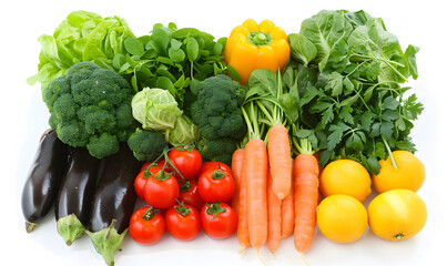 vegetable and fruits photo or illustrator on white background