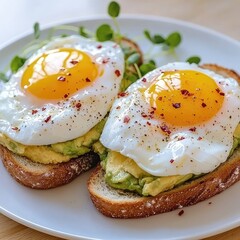 Elegant Poached Eggs on Avocado Toast