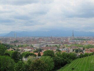 Fototapeta premium Vista dalla Villa della Regina, Torino, Piemonte, Italia