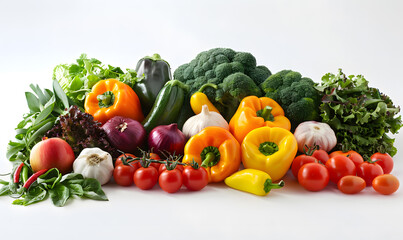 vegetable and fruits photo or illustrator on white background