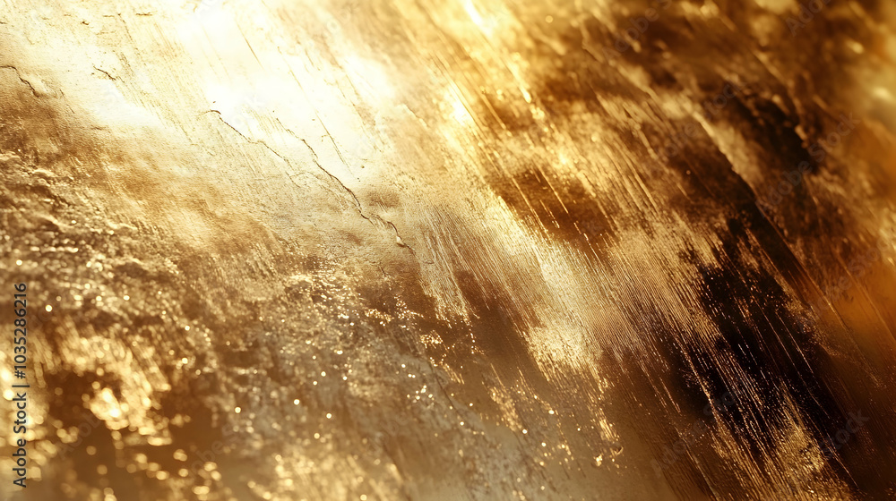 Poster golden brushed metallic texture background, creating a smooth and reflective surface -