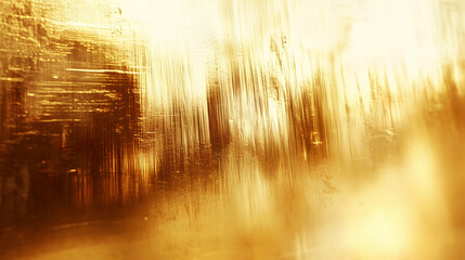Naklejka premium Golden brushed metallic texture background, creating a smooth and reflective surface - 