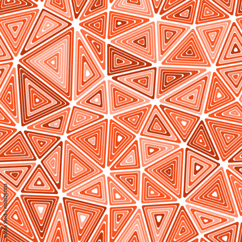 Poster mosaic triangles shapes background. large triangles size. multiple repeated inner triangles. mono-to