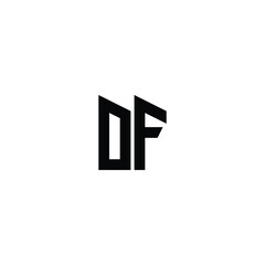 DF monogram logo design letter text name symbol monochrome logotype alphabet character simple logo