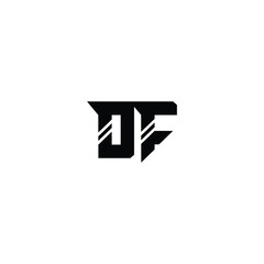 Fototapeta premium DF monogram logo design letter text name symbol monochrome logotype alphabet character simple logo