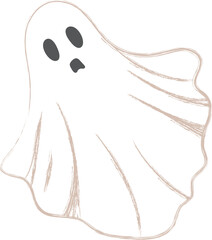 Illustration of Sad Ghost for Halloween in Flat Style. Vector