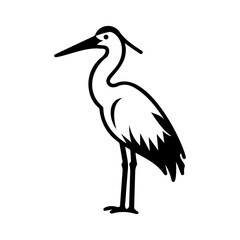 Obraz premium Elegant Stork Silhouette in Minimalist Style