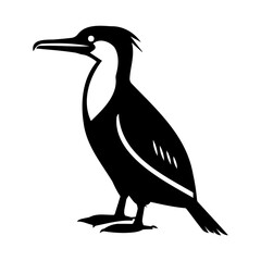 Obraz premium Black and White Cormorant Silhouette Design