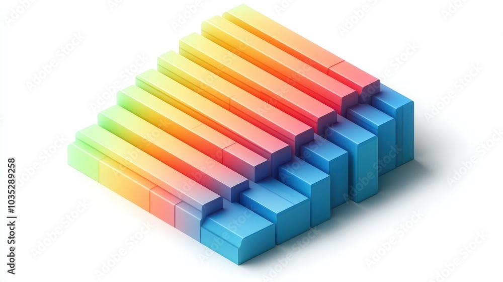 Poster abstract 3d gradient stacked rectangular structure