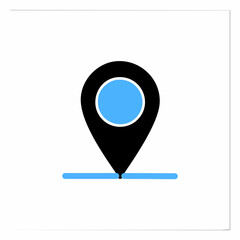 Location icon. Map pointer. Flat design style. Vector illustration.