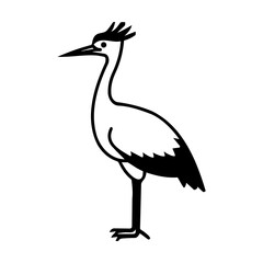 Fototapeta premium Simple Black and White Bird Illustration