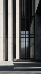 Obraz premium Sharp architectural lines casting dramatic shadows on a modern building