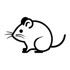 Fototapeta premium Cute Minimalist Mouse Illustration for Design Projects