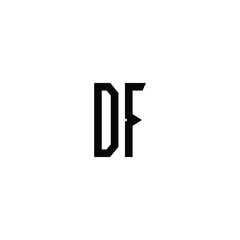 DF monogram logo design letter text name symbol monochrome logotype alphabet character simple logo