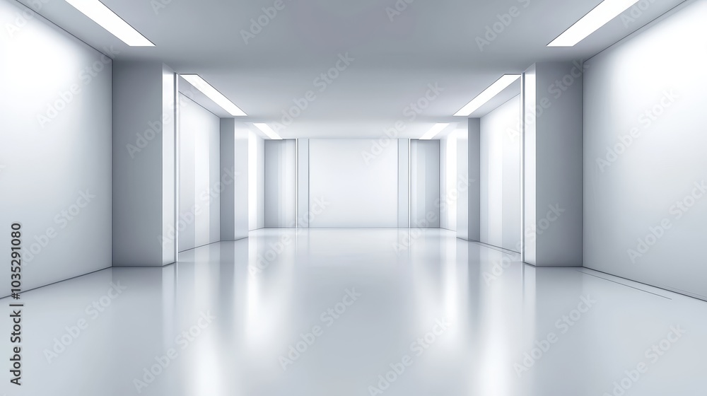 Poster a minimalistic, all-white background with clean lines and soft lighting, providing a calm and open f