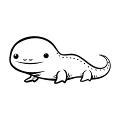 Obraz premium Cute Cartoon Salamander with Simplistic Design