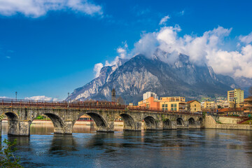 Bridge in Lecco on Lake Como, Italy