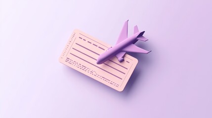 A pink ticket with a plane on it