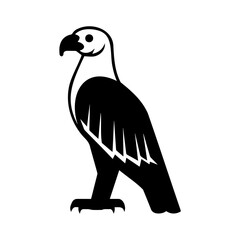 Obraz premium Elegant Black Silhouette of a Bird of Prey