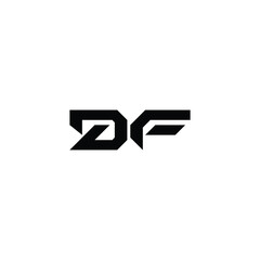 Obraz premium DF monogram logo design letter text name symbol monochrome logotype alphabet character simple logo