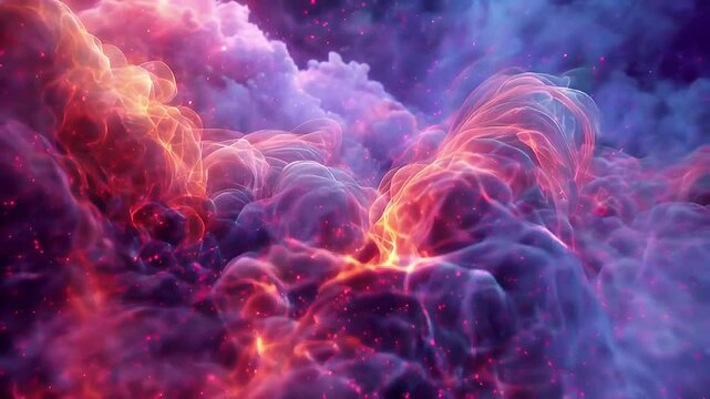 Abstract Animated Background With Glowing Pink, Red, and Purple Smoke Effect