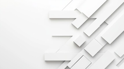 A pure white background with a minimalist design, featuring soft shadows and a clean, modern look.