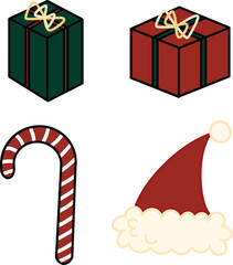 Christmas Supplies Gift box with sweets and Christmas hat for 