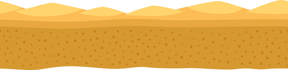 Sand ground. Game seamless cartoon desert surface