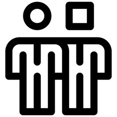 Workplace diversity. Editable stroke vector icon.