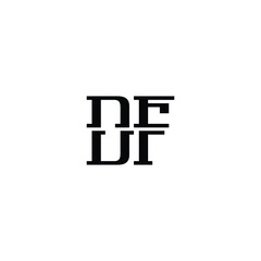 DF monogram logo design letter text name symbol monochrome logotype alphabet character simple logo