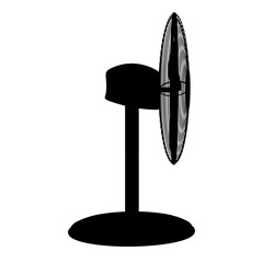 Table Fan Silhouette Bundle on a White Background. Cute Fan silhouette vector silhouette illustration on white background