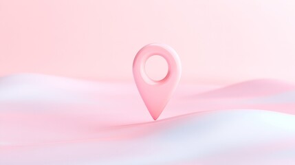 A pink dot is placed on a white background, which represents a map