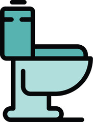 Simple icon depicting a toilet, suitable for representing bathroom fixtures in a minimalist style