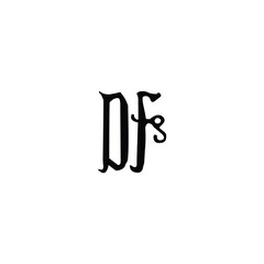 DF monogram logo design letter text name symbol monochrome logotype alphabet character simple logo