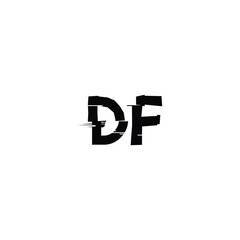 DF monogram logo design letter text name symbol monochrome logotype alphabet character simple logo