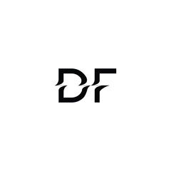 DF monogram logo design letter text name symbol monochrome logotype alphabet character simple logo
