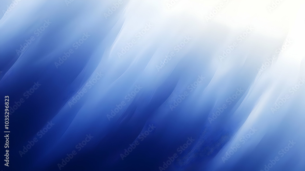 Poster abstract blue and white gradient background with smooth waves and fading lines