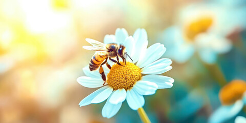 A bee is sitting on a white flower