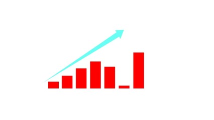 business graph icon and business chart illustration. business chart growth concept on black background.