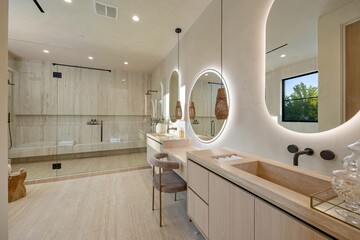 Modern luxury bathroom interior with elegant design.