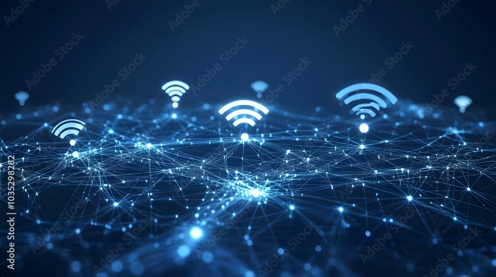 Poster internet network connection wireless communication technology.