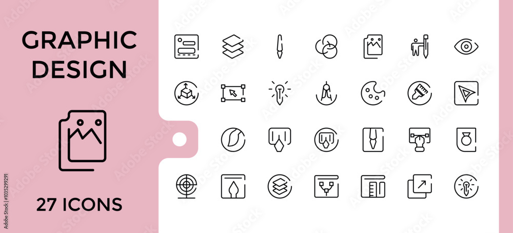 Fototapete graphic design line icons set. related to thin line style of computer graphics related icons collect