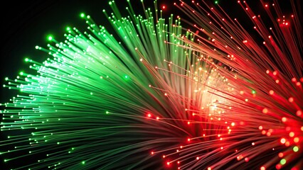 Concept = Asymmetrical fiber optic blend of green and red colors