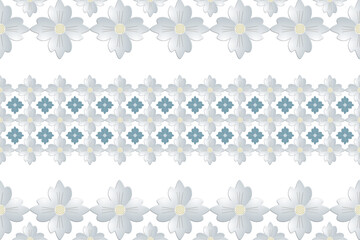 3D flowers seamless pattern.  Design for textile, fabric, clothing, wallpaper, wrapping, cushion art ornament and decoration.
